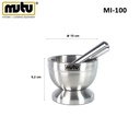 cobek tumbukan stainless /mortar pestle  MUTU MI-100
