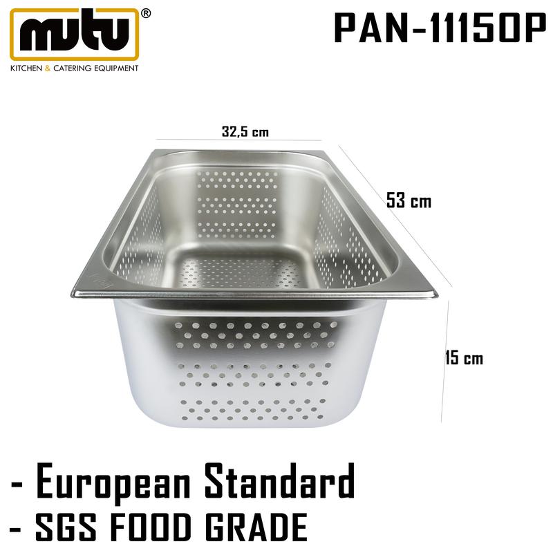 Pan perforated / peniris 1/1 ketinggian 15 cm Mutu PAN-11150P