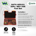 Kunci Set SATA AE9101 20Pc. NEV VDE Tool Set Tahan Listrik - Motor Mobil EV Electric Vehicle