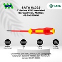 Obeng Minus SATA 61325 VDE Insulated Screwdriver Slotted 6.5X150 Tahan Listrik - Motor Mobil EV Electric Vehicle