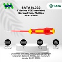 Obeng Minus SATA 61323 VDE Insulated Screwdriver Slotted 4X100 Tahan Listrik - Motor Mobil EV Electric Vehicle