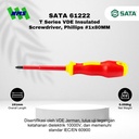 Obeng Plus SATA 61222 VDE Insulated Screwdriver Phillips #1X80 Tahan Listrik - Motor Mobil EV Electric Vehicle