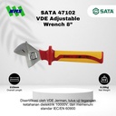 Kunci Inggris SATA 47102 VDE Insulated Adjustable Wrench 8" Inci 200mm Tahan Listrik - Motor Mobil EV Electric Vehicle