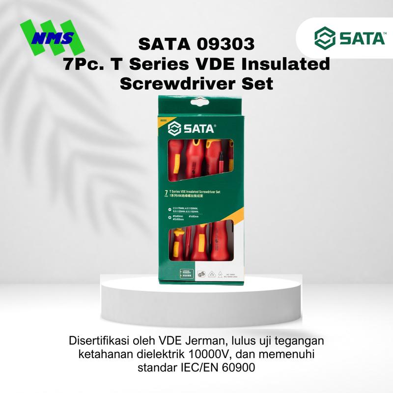 Obeng Set SATA 09303 7Pc. VDE Insulated Screwdriver Set Tahan Listrik - Motor Mobil EV Electric Vehicle