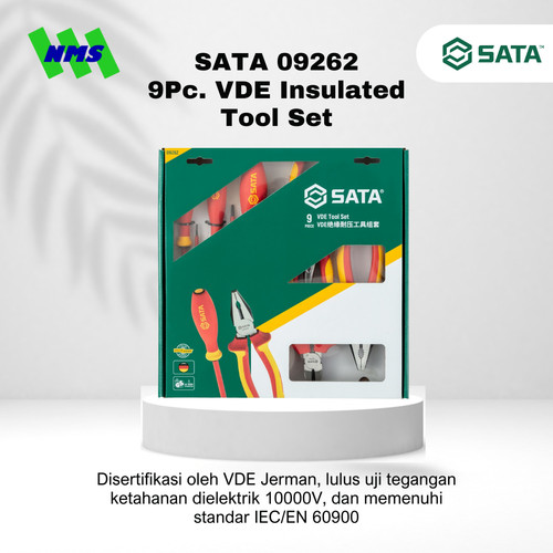Hand Tools Set SATA 09262 9Pc. VDE Insulated Tool Set Tahan Listrik - Motor Mobil EV Electric Vehicle