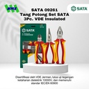 Tang Potong Set SATA 09261 3Pc. VDE Insulated Pliers Set Tahan Listrik - Motor Mobil EV Electric Vehicle