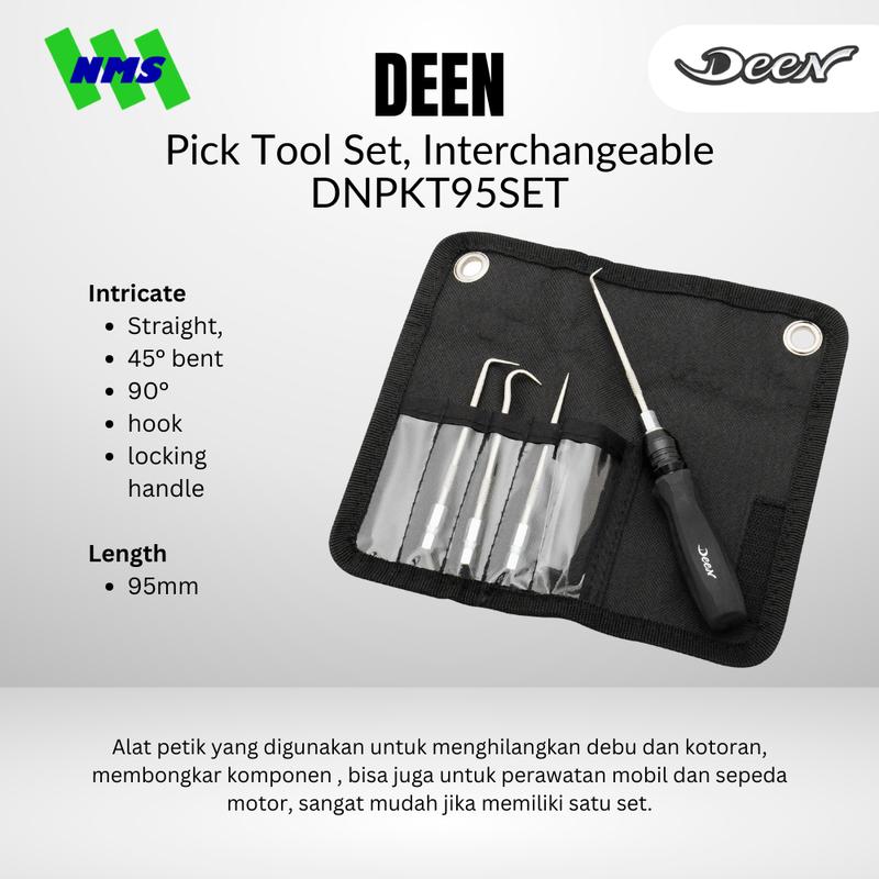 Kunci DEEN DNPKT95SET Pick Tool Set Interchangeable - Original Japan