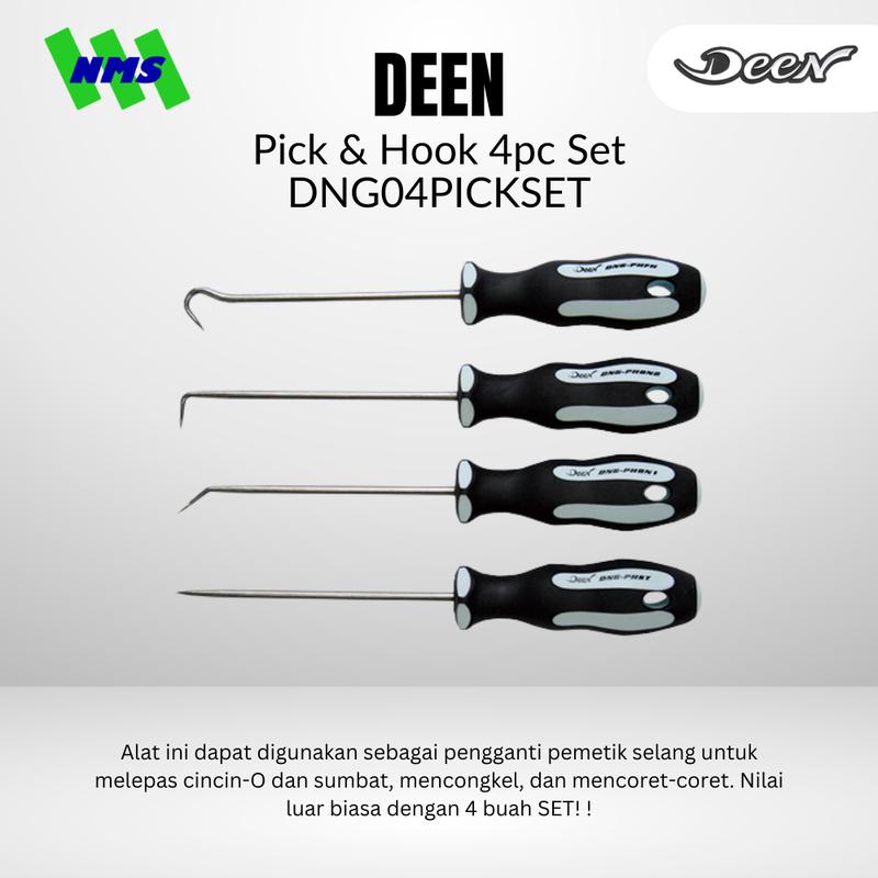 Kunci DEEN DNG04PICKSET Pick & Hook 4pcs Set - Original Japan