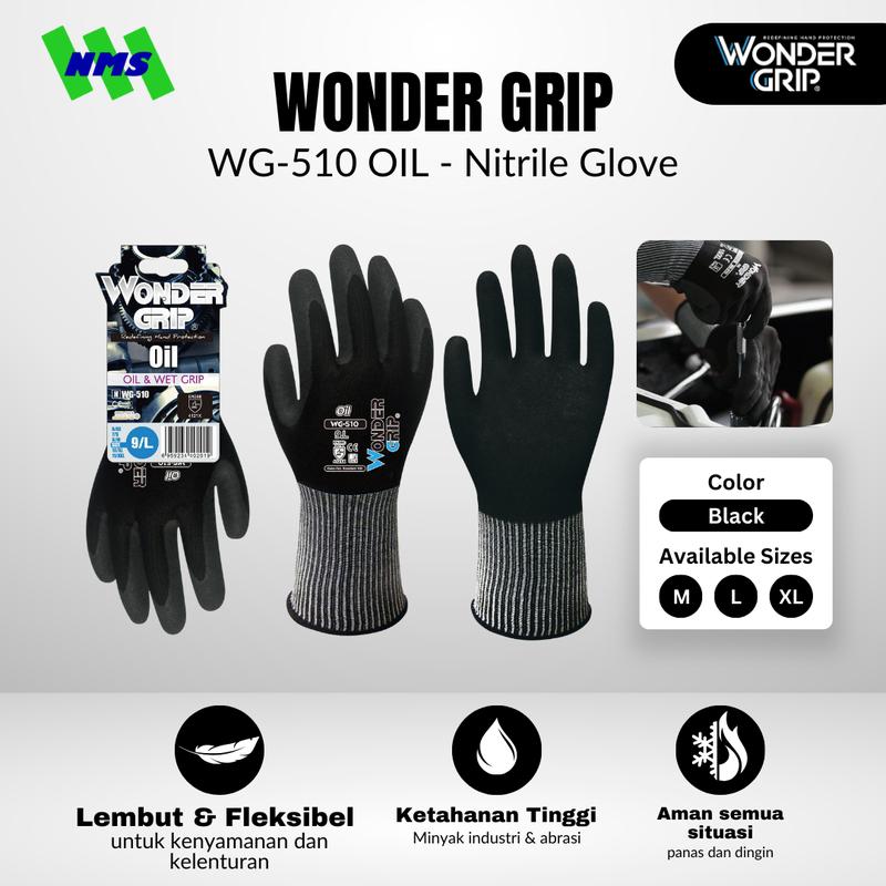 Sarung Tangan Wonder Grip WG-510 Nitrile Glove Tahan Minyak