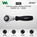 Handle Socket DEEN DNR3F-05 SQ 3/8" Full Turn Swivel Ratchet (127mm) Gagang Soket Kepala Fleksibel - Original Japan