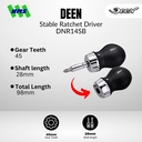 Obeng Mini DEEN DNR14SB Stable Ratchet Driver Pendek Buntet - Original Japan