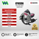 Mesin Gergaji Kayu Listrik KYOCERA AW1910 High Performance Circular Saw 190mm Blade 1050W - Ryobi