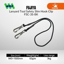 Lanyard FUJIYA FSC-3S-BK Tool Safety 3Kg Slim Black Kurokin Stretch  840-1400mm Hook Clip