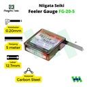 Alat Ukur Lebar Celah Niigata Seiki FG-20-5 Feeler Gauge 0.20mm Panjang 5 Meter Toleransi ±0.01mm