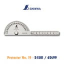 Alat Ukur Kemiringan Shinwa S-1501 ST Protactor No. 19 Stainless Steel 200 x 14 x 1.2 mm 62499