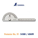 Alat Ukur Kemiringan Shinwa S-1501 ST Protactor No. 19 Stainless Steel 200 x 14 x 1.2 mm 62499