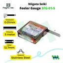 Alat Ukur Celah Niigata Seiki SFG-01-5 Stainless Steel Feeler Gauge 0.01mm x 5 meter