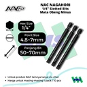 Mata Obeng Minus NAC NAgahori 3M4870 3M6050 3M7070 Hex 1/4" Slotted Bits 4,8mm 6mm 7mm 50mm 70mm - Special Bundling