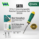 Obeng Magnet Sata 09350 19 In 1 Multi-Purpose Ratchet Screwdriver Set Home Repair - Mata Obeng Bisa Diganti