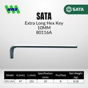 Kunci L SATA 80116A Extra Long  Ball Point Hex Key 10mm x 231mm