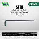 Kunci L SATA 80112A Extra Long  Ball Point Hex Key 6mm x 185mm