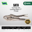 Tang Jepit SATA 71102 7" Inch Curved Jaw Locking Pliers Bukaan 51mm