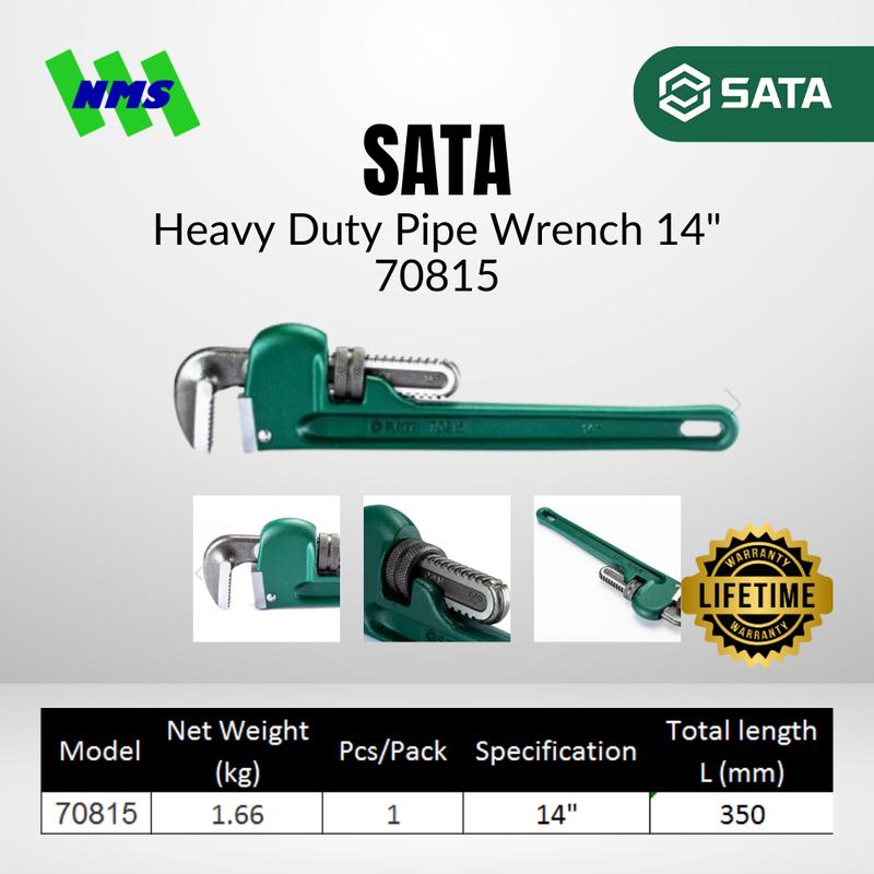 Kunci Pipa SATA 70815 Heavy Duty Pipe Wrench 14" Inci L = 350mm