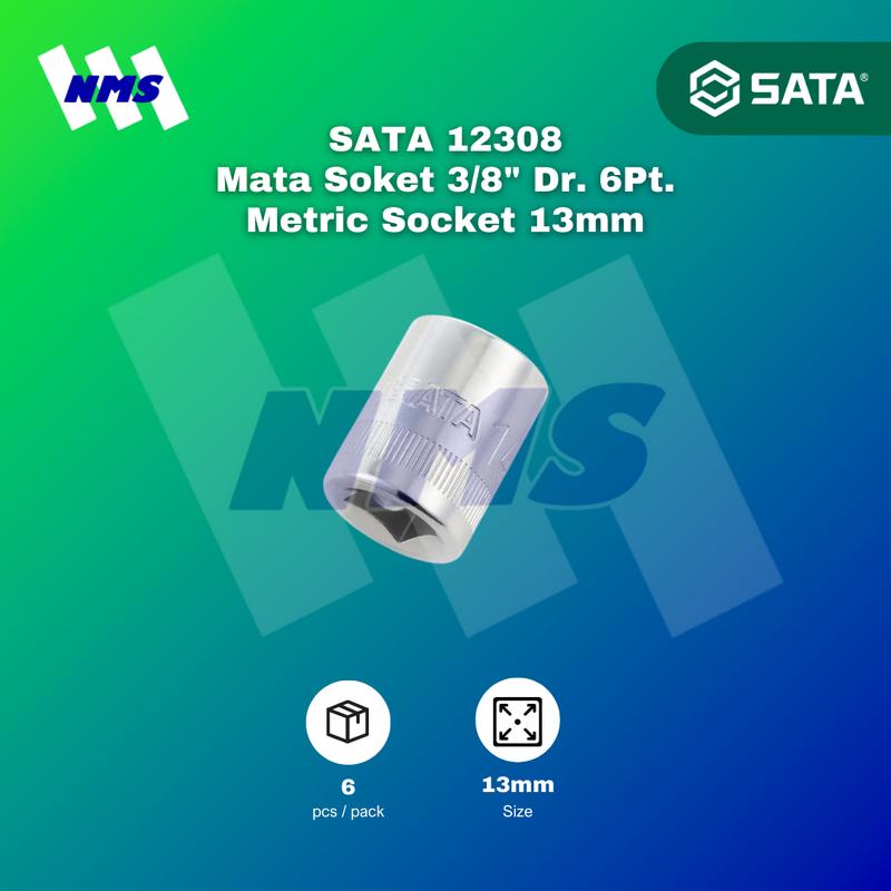 Kunci Soket SATA 12308 3/8" Dr. 6Pt. Metric Socket 13mm