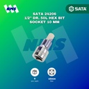 Kunci L Soket SATA 24206 1/2" Dr. 50L Hex Bit Socket 10 mm