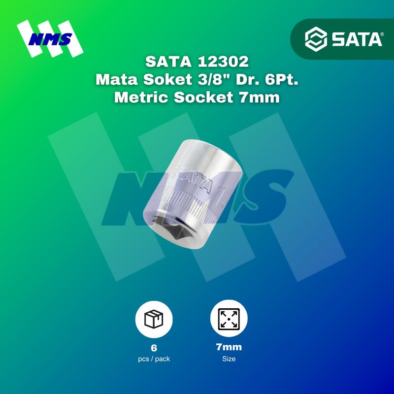 Kunci Soket SATA 12302 3/8" Dr. 6Pt. Metric Socket 7mm