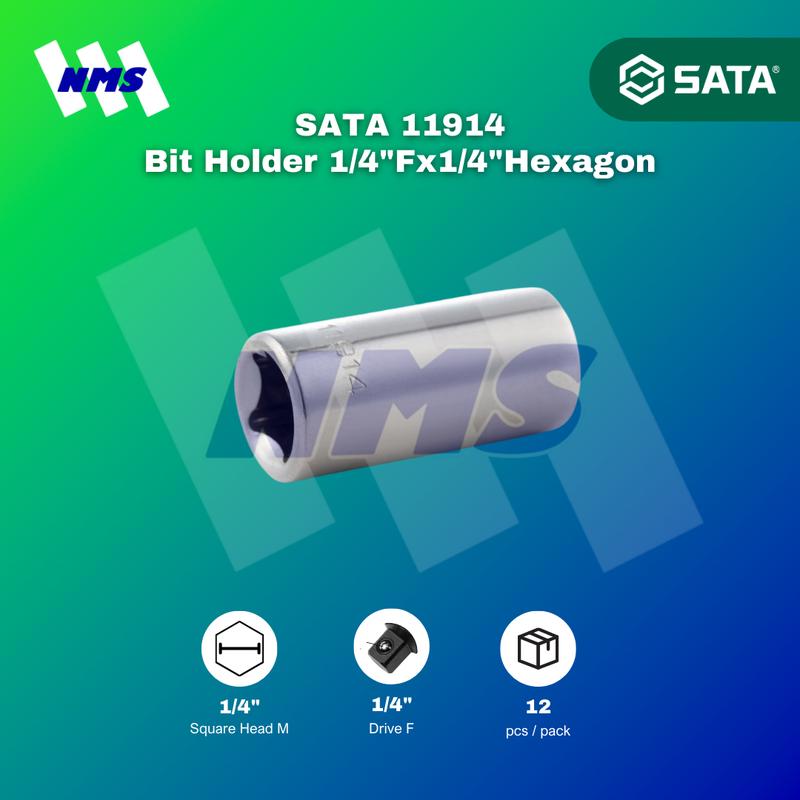 Bit Holder SATA 11914 Bit Adaptor, 1/4" F x 1/4" Hexagon
