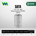 Kunci Soket SATA 13315 1/2" Dr. 6Pt. Metric Socket 24 mm