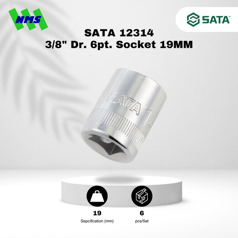 Kunci Soket SATA 12314 3/8" Dr. 6Pt. Metric Socket 19mm