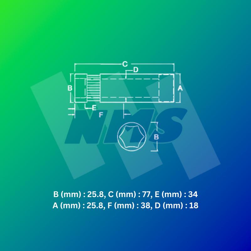 Kunci Soket Panjang SATA 13410 1/2" Dr. 6Pt. Deep Socket 19 mm