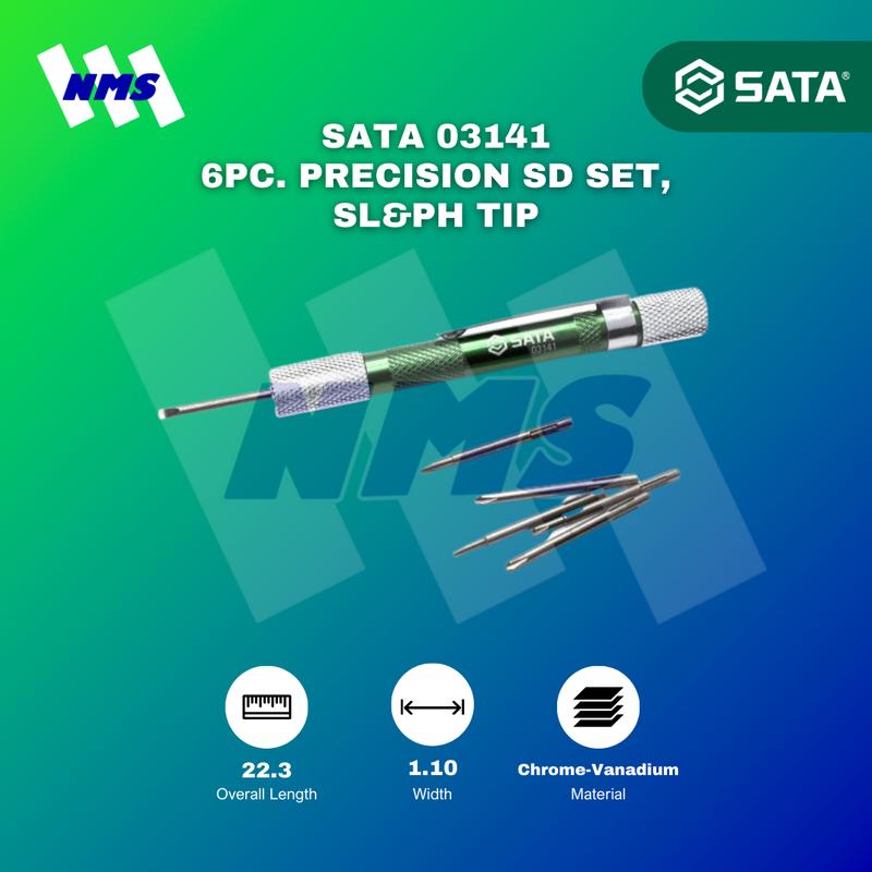 Obeng Presisi SATA 03141 6PC. Precision SD SET, SL & PH TIP