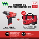 Mesin Bor Milwaukee M12 FPD-0 FUEL Percussion Cordless Drill Baterai