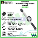 Kunci Torsi 50-500 Kgf.cm 3/8" TOHNICHI DB500M-S Dial Torque Wrench (Suksesor 450DB-S)