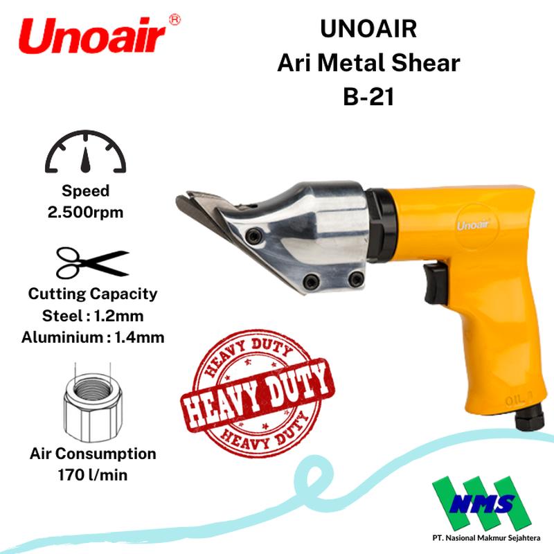 Mesin Gunting Angin Unoair B-21 Air Metal Shear Alat Potong Plat Seng