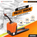 Pallet Truck Elektrik 2 Ton / Shigemitsu Warehouse Equipment Electric Pallet Truck 2T MP20W-1220-685