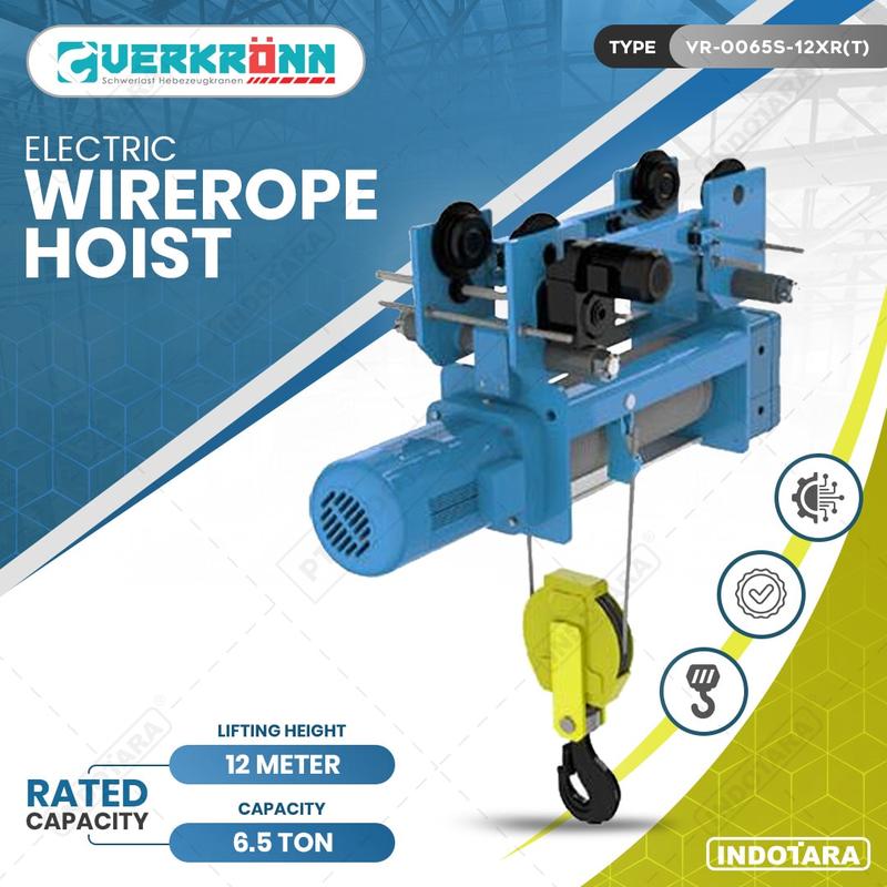 6.5 Ton Wirerope Hoist / Verkronn Wirerope Hoist VR-0065S-12XR(T) - 6.5 Ton x 12 Meter
