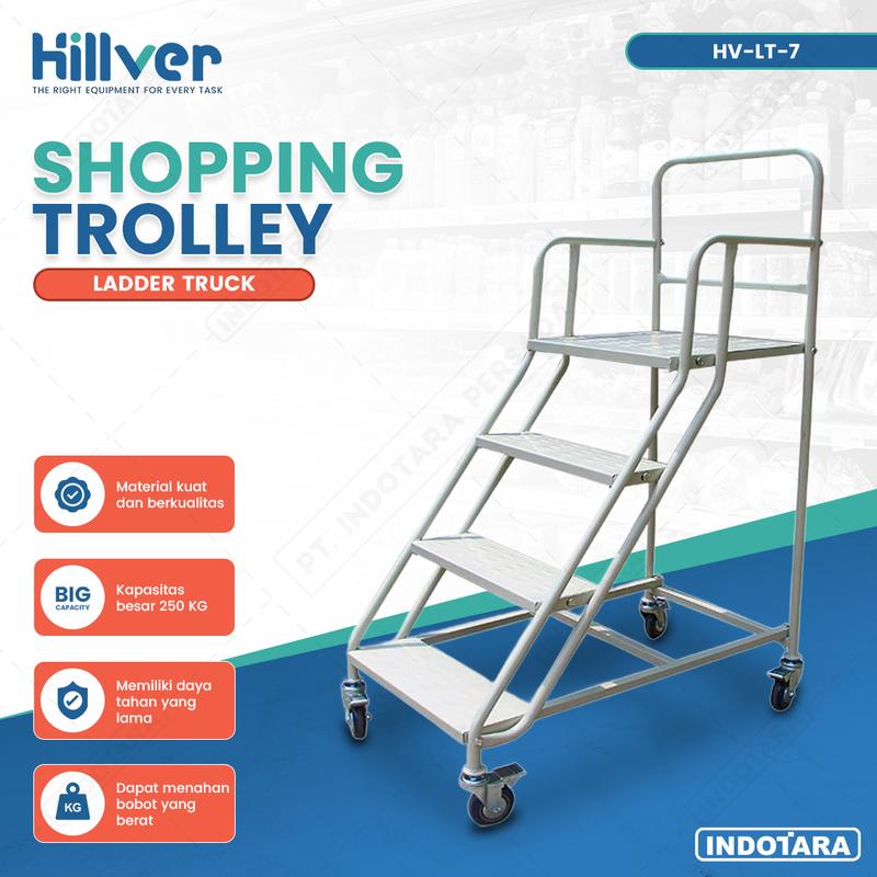 Tangga Dorong Gudang Supermarket Multifungsi Ladder Truck Hillver HV-LT-7