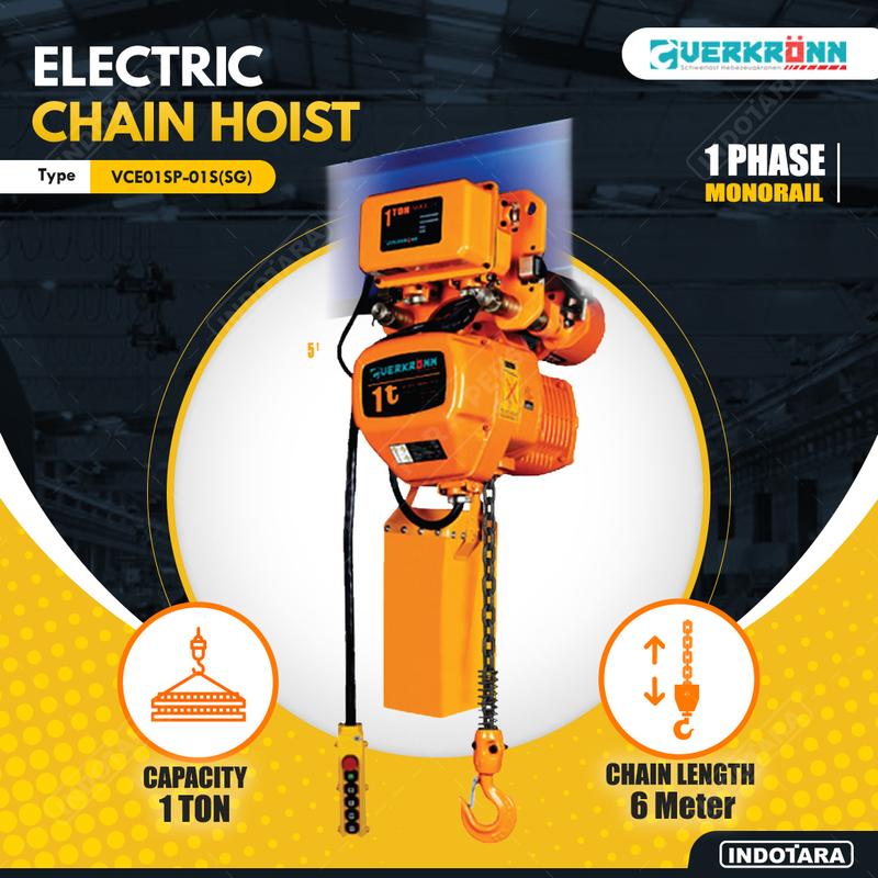 Electric Chain Hoist Single Phase Monorail 1 Ton Verkronn VCET01SP-01S