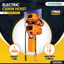 Electric Chain Hoist Single Phase Monorail 1 Ton Verkronn VCET01SP-01S
