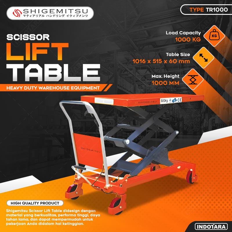 Scissor Lift Table 1 TON Shigemitsu - TR1000