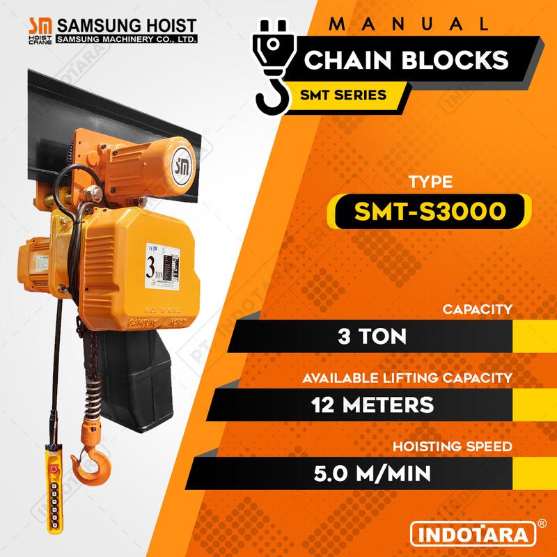 Electric Chain Hoist Samsung With Trolley Series SMT-S3000 x 12 M