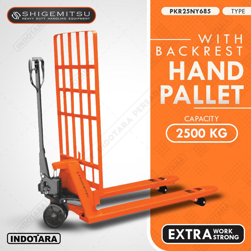 Shigemitsu Manual Hand Pallet Dengan Sandaran 2.5 Ton PKR25NY685