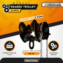 Manual Geared Trolley Troli Katrol Manual 1 Ton Samsung SG-10 3 Meter