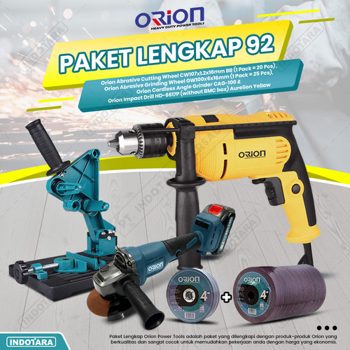 Paket Lengkap 92 - Gerinda Tangan CAG100 - Mesin Bor Tangan HD6617P