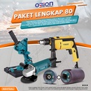 Paket Lengkap 80 - Gerinda Tangan HG954V - Mesin Bor Tangan HD6617P