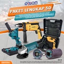 Paket Lengkap 50 - Gerinda Tangan HG954 - Mesin Bor Tangan HD6617